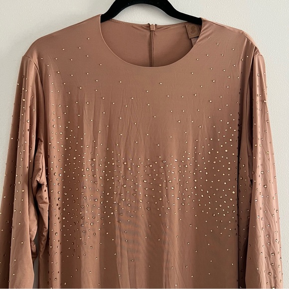 Skims x Swarovski Jelly Long Sleeve Catsuit Sienna Embellished Jumpsuit Nude 4X - Picture 7 of 13